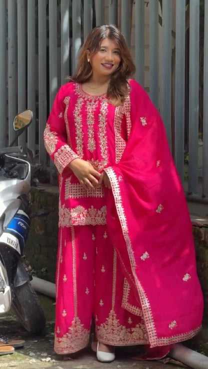 Designer Palzoo Set – Elegant Ethnic Wear ✨ 🎀 Crafted in Classy Tones with Premium Fabric & Detaili