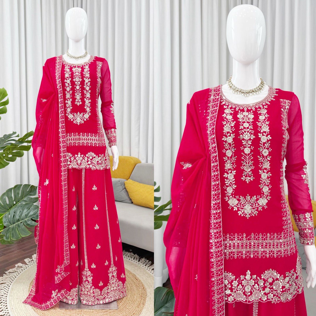 Designer Palzoo Set – Elegant Ethnic Wear ✨ 🎀 Crafted in Classy Tones with Premium Fabric & Detaili