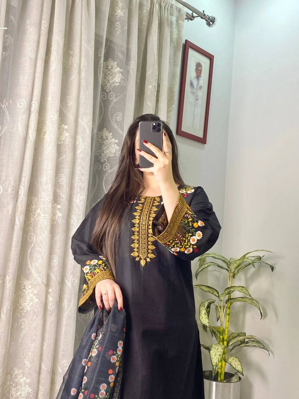 DESIGNER WEAR EXCLUSIVE EMBROIDERED TOP WITH PLAZZO PAIR single available wholesale