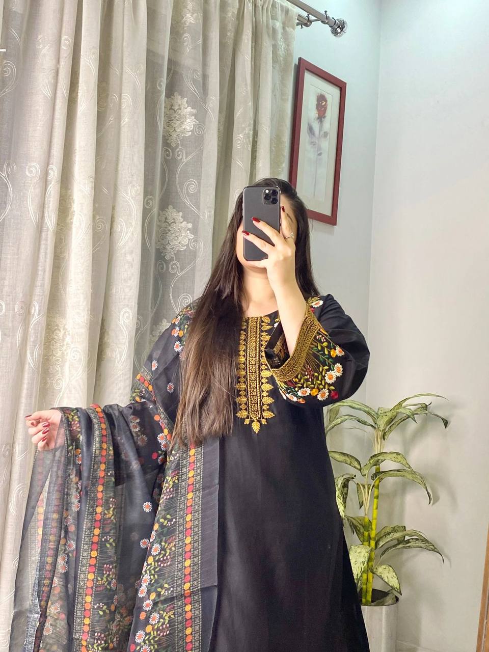 DESIGNER WEAR EXCLUSIVE EMBROIDERED TOP WITH PLAZZO PAIR single available wholesale