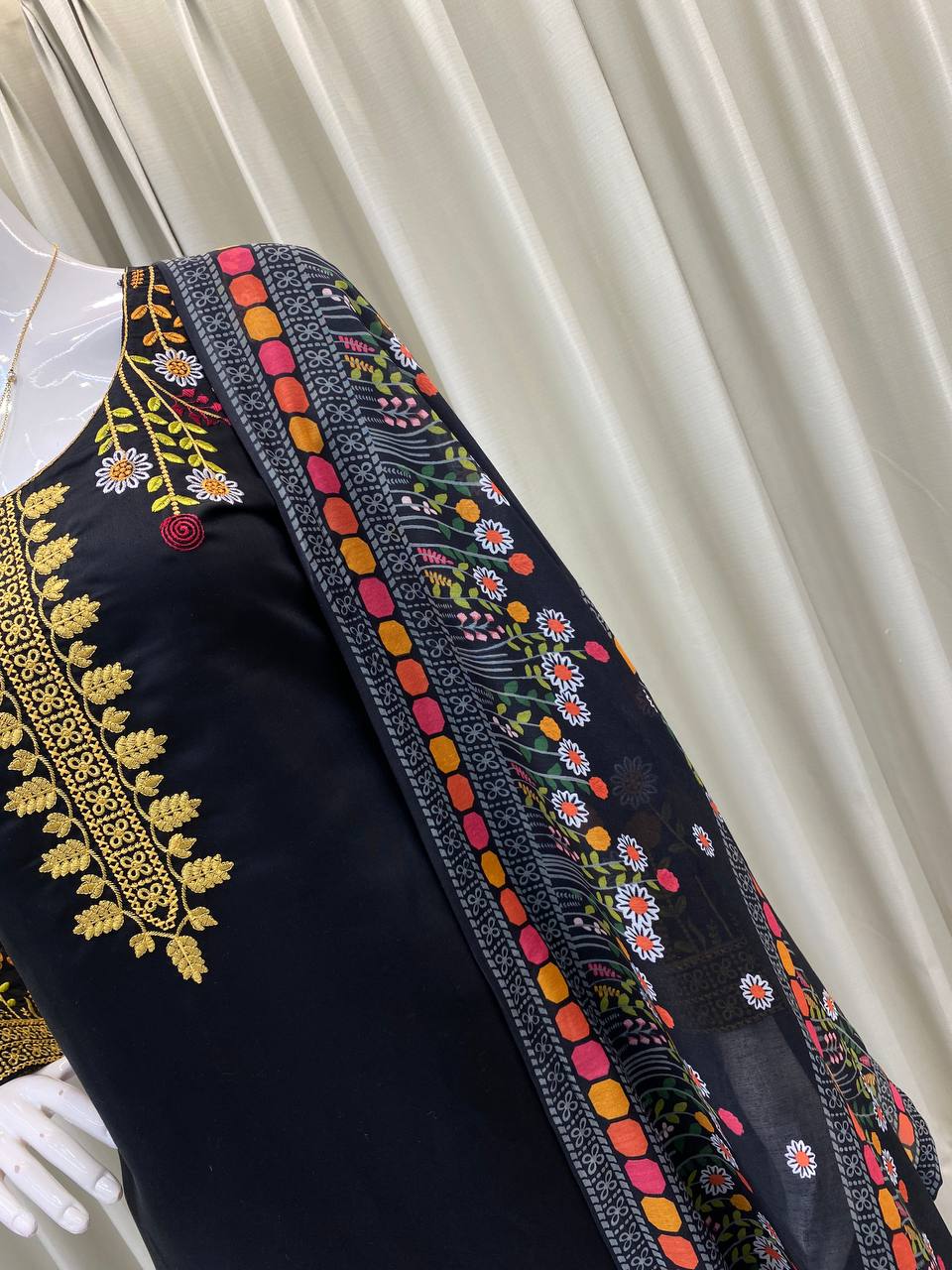 DESIGNER WEAR EXCLUSIVE EMBROIDERED TOP WITH PLAZZO PAIR single available wholesale