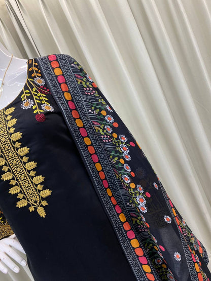 DESIGNER WEAR EXCLUSIVE EMBROIDERED TOP WITH PLAZZO PAIR single available wholesale