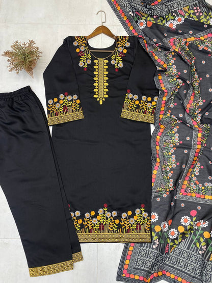 DESIGNER WEAR EXCLUSIVE EMBROIDERED TOP WITH PLAZZO PAIR single available wholesale