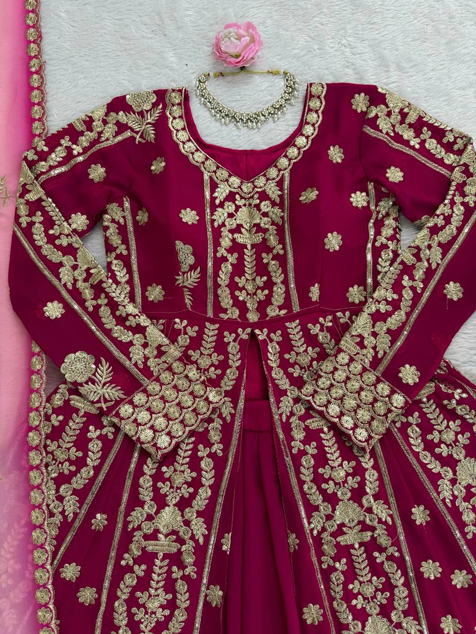 top Lehengha Step into effortless charm with our exclusive 3-piece set – crafted for comfort, stitched with grace