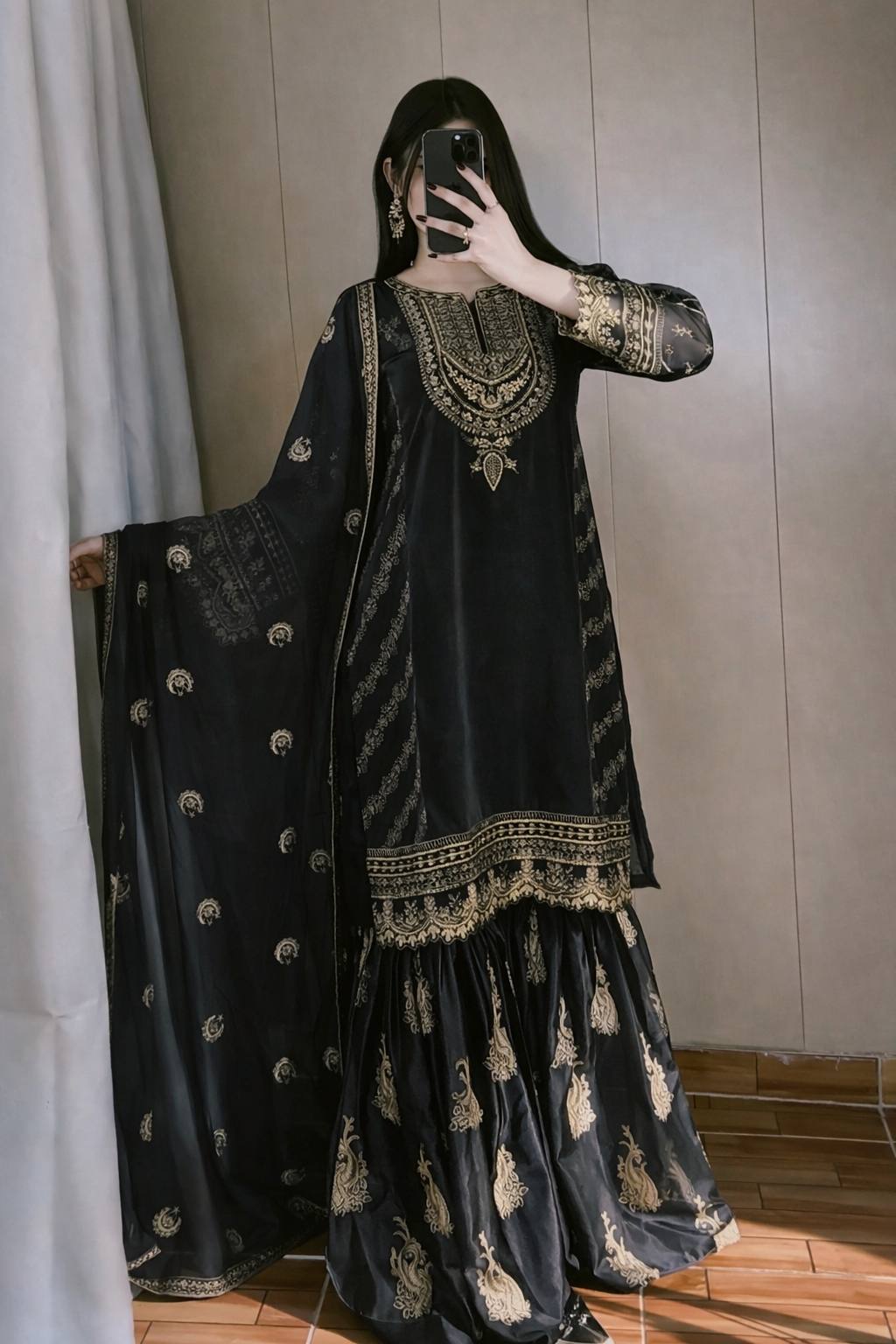 New Designer Party Top Pallazo & Dupatta Set
