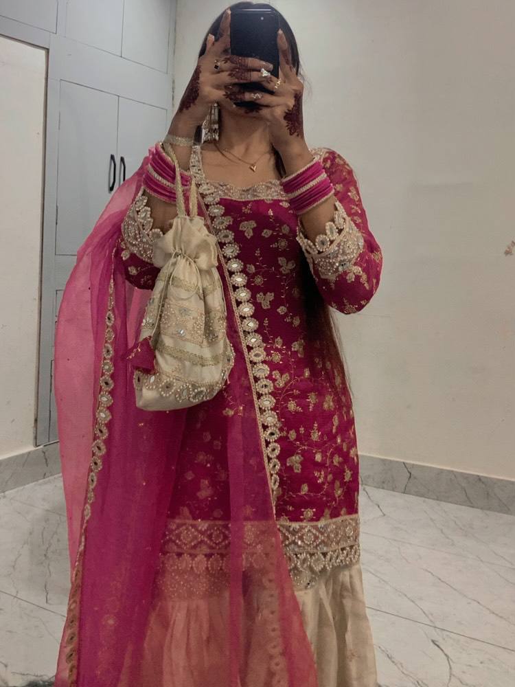 New Designer Collection In GMY SILK With Heavy Embroidery Sequence Work Top-Bottom And Dupatta Set Fully Stitched Ready To Wear