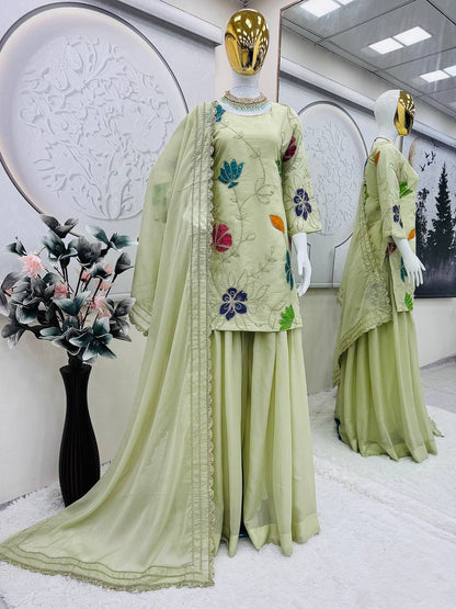 Designer Party Wear Look Collection top  sharara