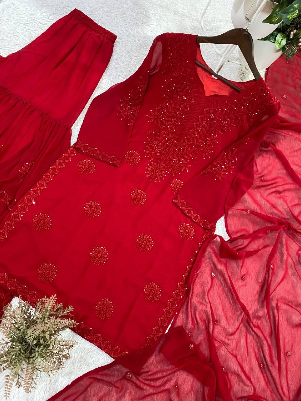 PERFECT FOR PARTY AND WEDDING OUR DESIGNER WEAR SEQUENCE EMBROIDERED SARARA PAIR