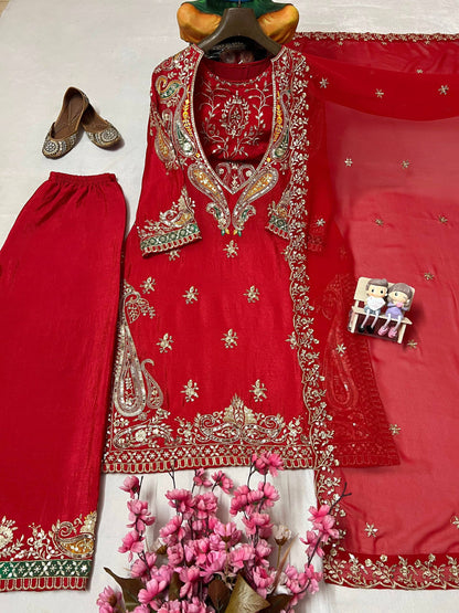 ENHANCE THE BEAUTY OF YOUR WARDROBE WITH THIS NEWLY LAUNCHED _ KURTI BLOUSE-PENT-AND DUPATTA SET