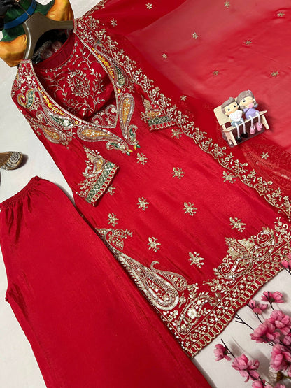 ENHANCE THE BEAUTY OF YOUR WARDROBE WITH THIS NEWLY LAUNCHED _ KURTI BLOUSE-PENT-AND DUPATTA SET