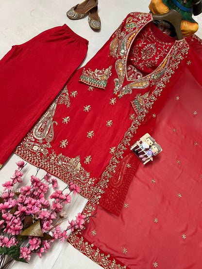 ENHANCE THE BEAUTY OF YOUR WARDROBE WITH THIS NEWLY LAUNCHED _ KURTI BLOUSE-PENT-AND DUPATTA SET