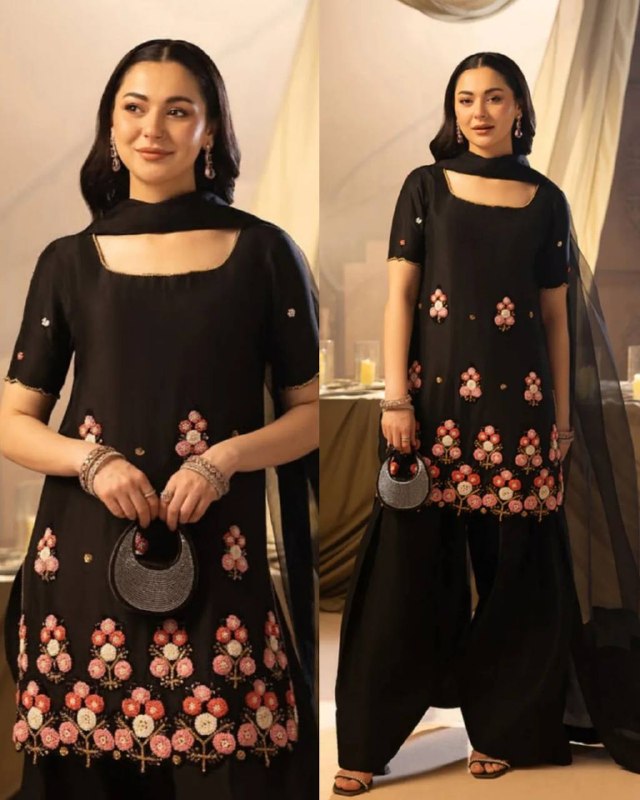 HANIA AMIR INSPIRED THIS SESSION SEQUENCE EMBROIDERY WORKED TOP, FARSI SALWAAR WITH DUPATTA