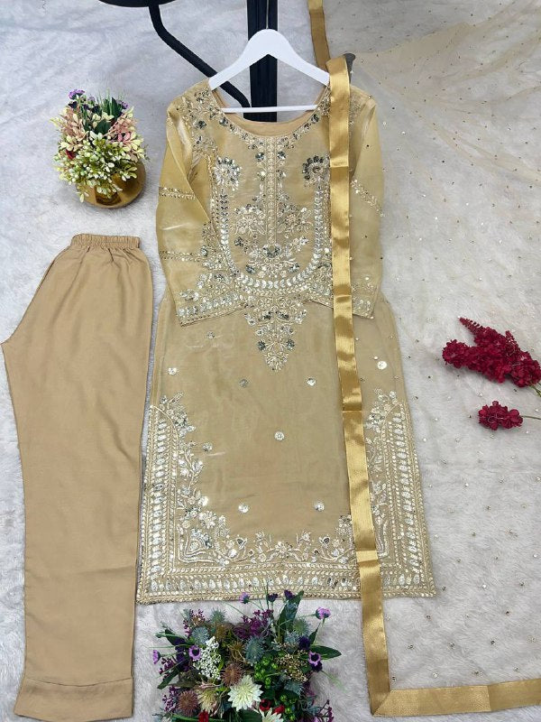 New Pakistani Designer Collection In Jimmy Choo Silk Top-Pent And Dupatta Set Fully Stitched Ready To Wear