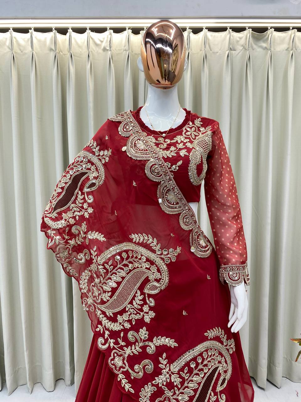 DESIGNER WEAR EMBROIDERED LEHENGA BLOUSE AND SHRUGE single available wholesale