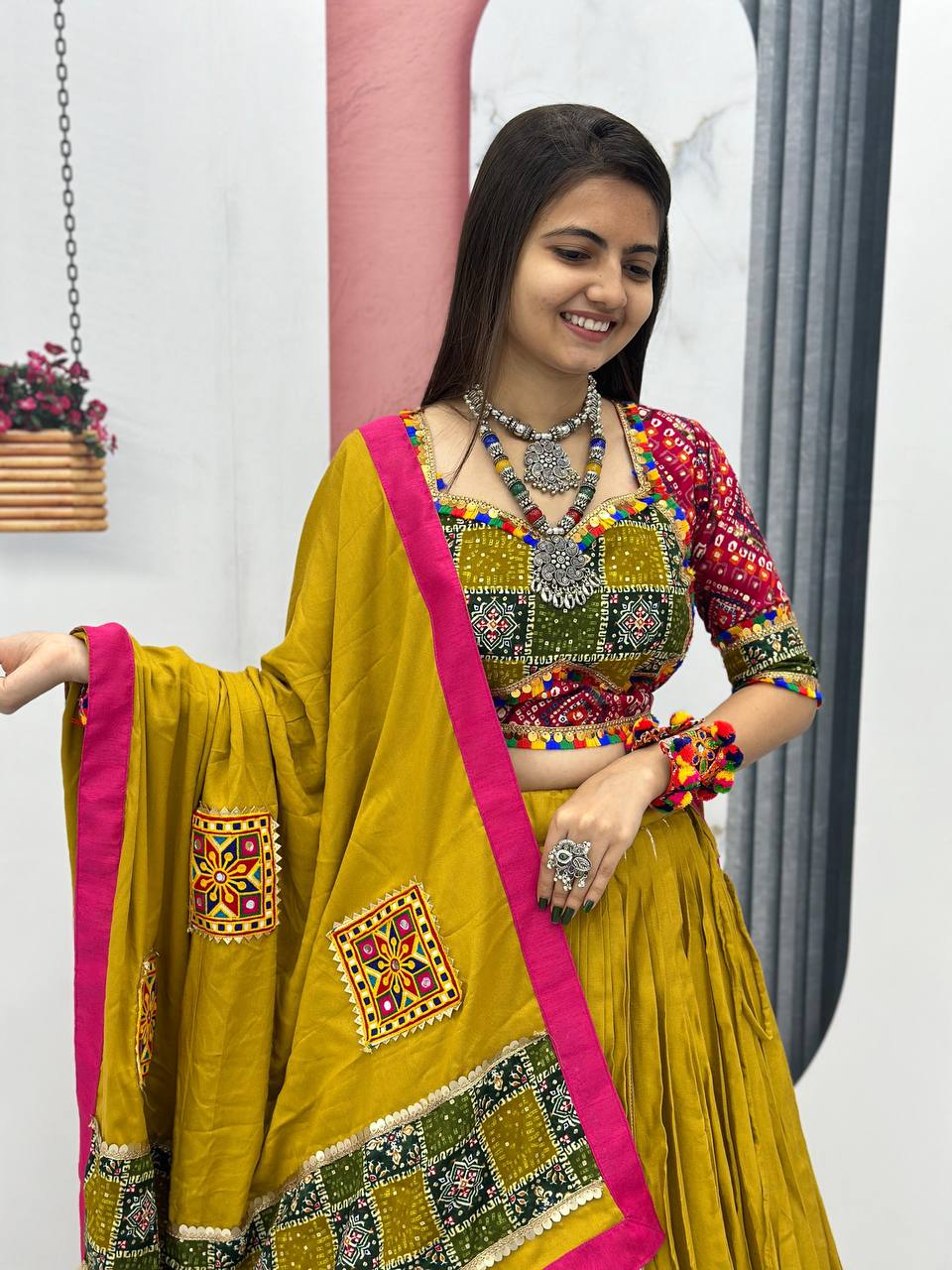 Navratri Special Pure Cotton Lehenga Choli with 6 Meter Big Flair