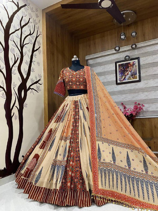 NAVRATRI SPECIAL* DESIGNER PRINTED LAHENGA CHOLI