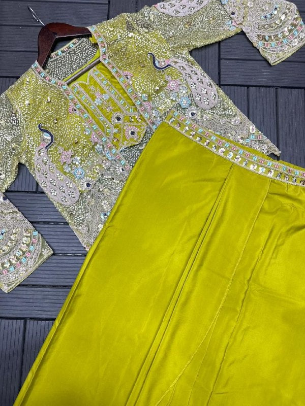 Party Wear Koti with dhoti style Lehenga