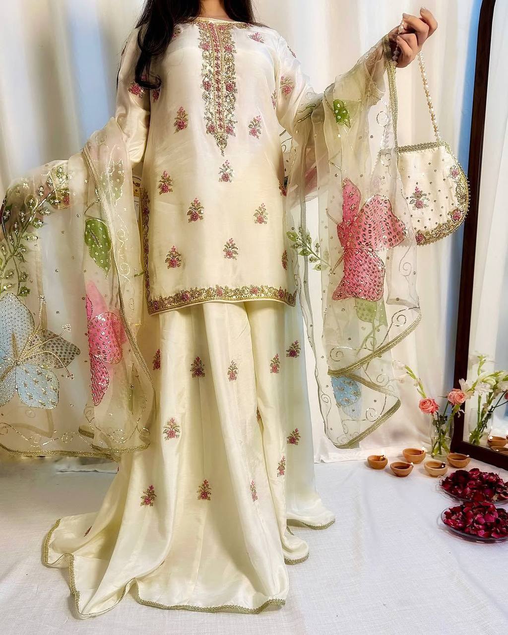 3 PIECE PLAZZO PAIR WITH DUPATTA single available wholesale