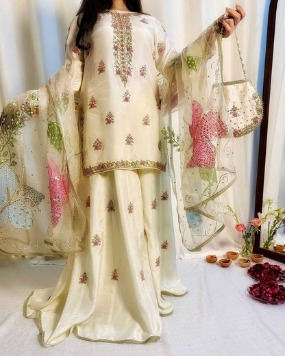 3 PIECE PLAZZO PAIR WITH DUPATTA single available wholesale