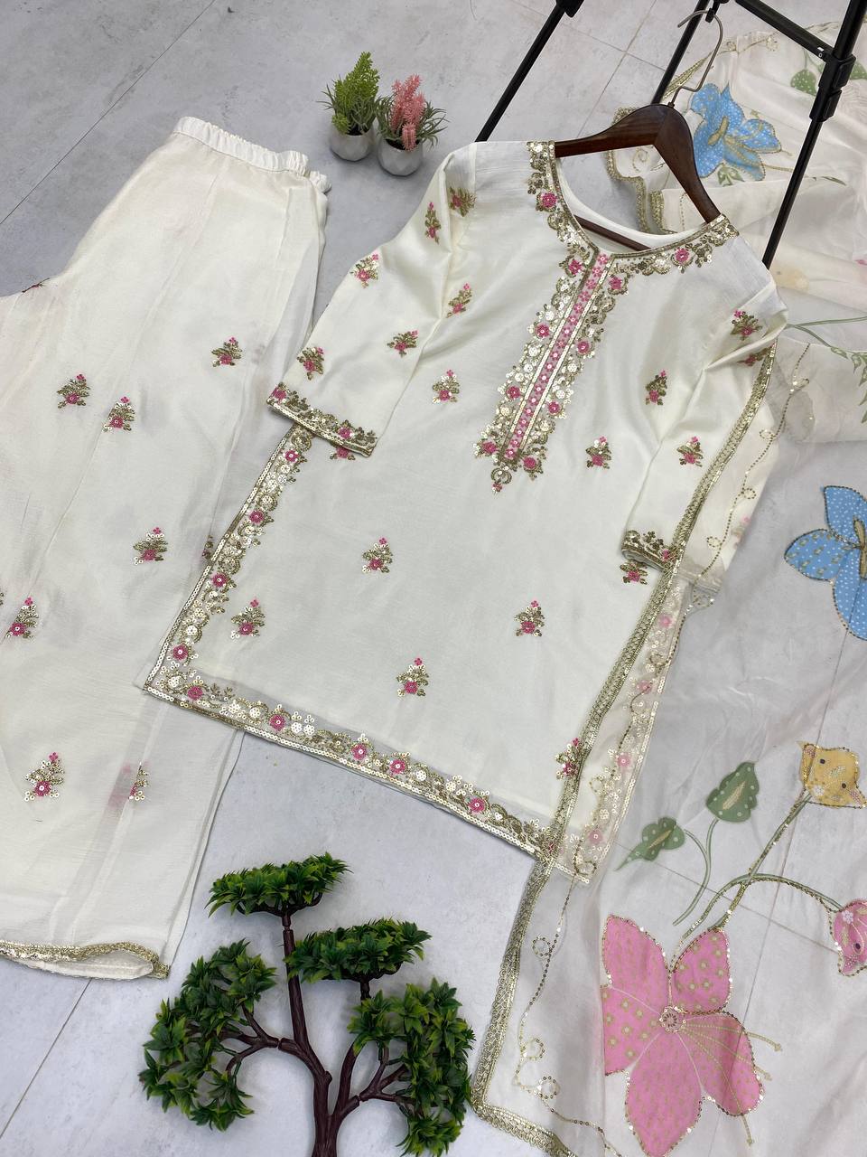 3 PIECE PLAZZO PAIR WITH DUPATTA single available wholesale