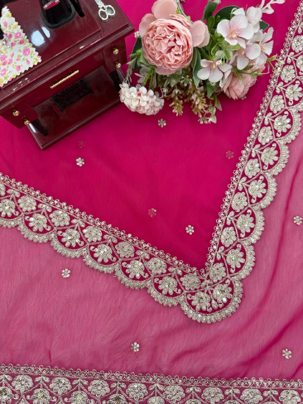 Designer Saree – Elegance Redefined ✨ Fall in love with this stunning saree in an eye-catching shade, crafted with finesse and rich detailing. A perfect blend of grace and glam