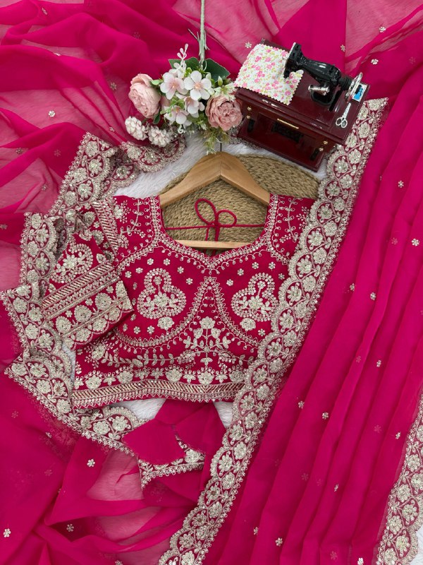 Designer Saree – Elegance Redefined ✨ Fall in love with this stunning saree in an eye-catching shade, crafted with finesse and rich detailing. A perfect blend of grace and glam