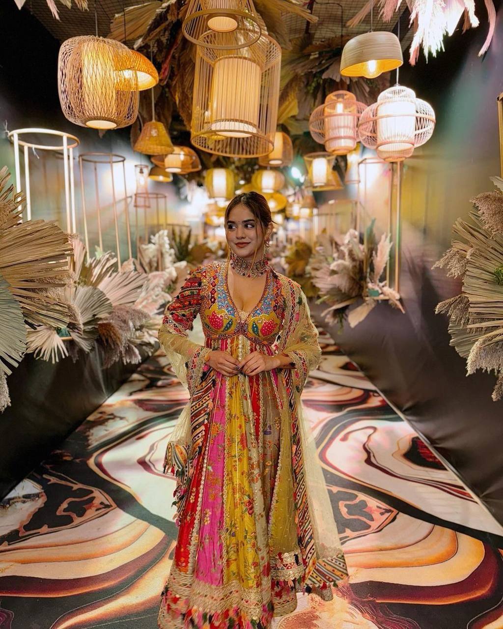 PRINTED ANARKALI GOWN  PRINTED HEAVY MUSLIN OUTFIT