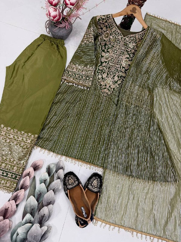 EID SPECIAL HEAVY EMBROIDERY SEQUENCE FANCY PATCH WORK WITH PLAZZO SET