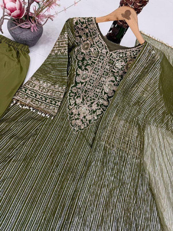 EID SPECIAL HEAVY EMBROIDERY SEQUENCE FANCY PATCH WORK WITH PLAZZO SET
