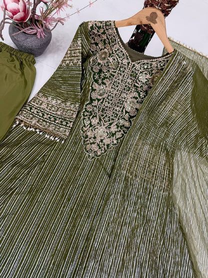 EID SPECIAL HEAVY EMBROIDERY SEQUENCE FANCY PATCH WORK WITH PLAZZO SET