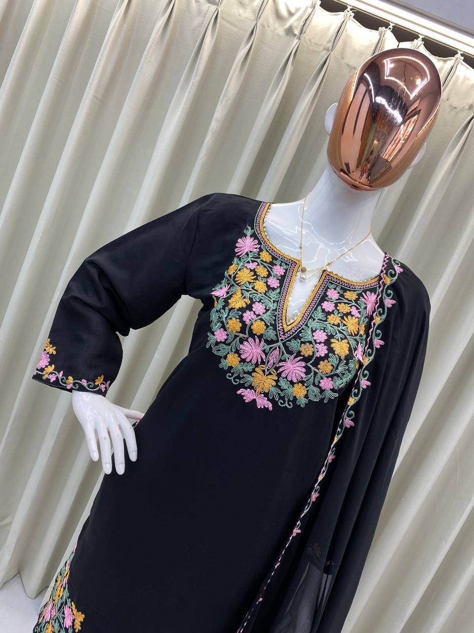 DESIGNER WEAR EMBROIDERED TOP WITH 2 SIDE POCKETS WITH PLAZZO AND DUPPATA single available wholesale