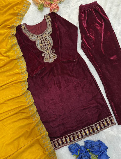 ĐĚSIGNER PARTY WEAR TOP AND  PLAZO  WITH FANCY DUPPATA AND EMBROIDERY WORK single available wholesale