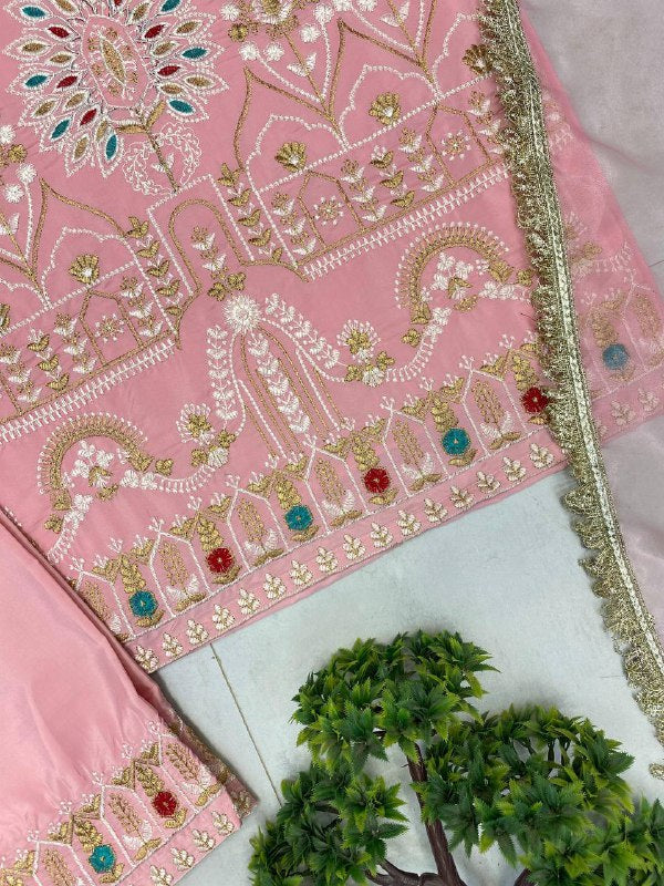 EXCLUSIVE EMBROIDERED 3 PIECE PANT PAIR WITH DUPATTA single available wholesale