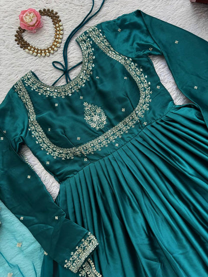 gown Step into effortless charm with our exclusive 3-piece set – crafted for comfort, stitched with grace