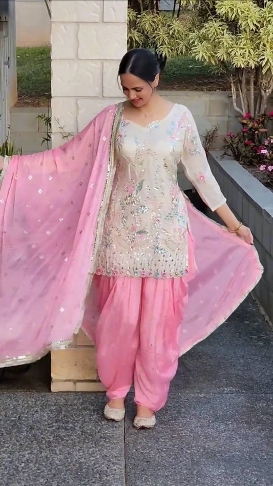 DESIGNER WEAR EMBROIDERED TOP WITHSALWAAR PAIR single available wholesale