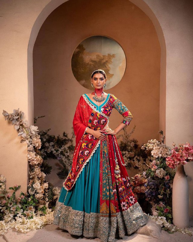 NAVRATRI SPECIAL* DESIGNER PRINTED LAHENGA CHOLI