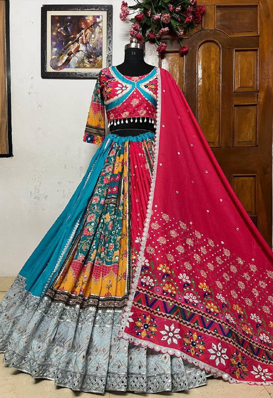 NAVRATRI SPECIAL* DESIGNER PRINTED LAHENGA CHOLI