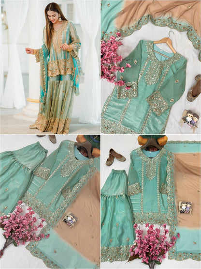 ENHANCE THE BEAUTY OF YOUR WARDROBE WITH THIS NEWLY LAUNCHED KURTI & SHARARA SET