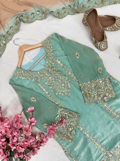 ENHANCE THE BEAUTY OF YOUR WARDROBE WITH THIS NEWLY LAUNCHED KURTI & SHARARA SET