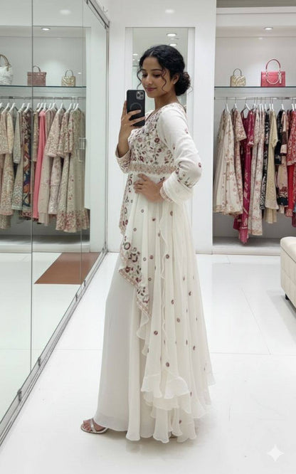 EXCLUSIVE AND TRENDY FOR WEDDING SEASON OUR SEQUENCE EMBROIDERED TOP, PLAZZO AND DUPATTA