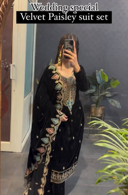 ĐĚSIGNER PARTY WEAR TOP AND PANT PLAZO  WITH FANCY DUPPATA AND EMBROIDERY WORK single available wholesale