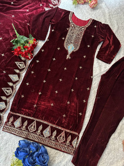 ĐĚSIGNER PARTY WEAR TOP AND PANT PLAZO  WITH FANCY DUPPATA AND EMBROIDERY WORK single available wholesale