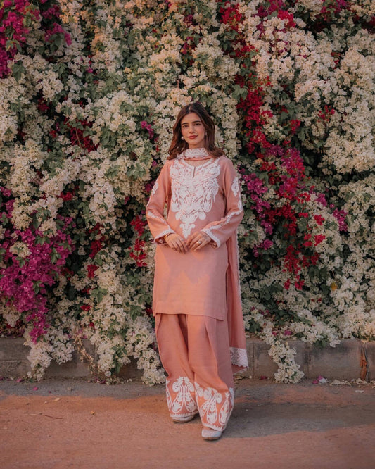 Đěsigner Party Wear Look Pur Dull Top Palazzo & Dupatta set*