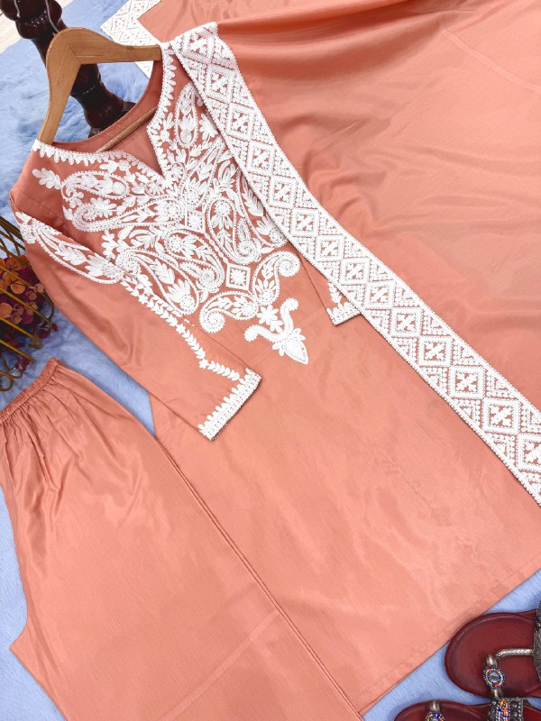Đěsigner Party Wear Look Pur Dull Top Palazzo & Dupatta set*