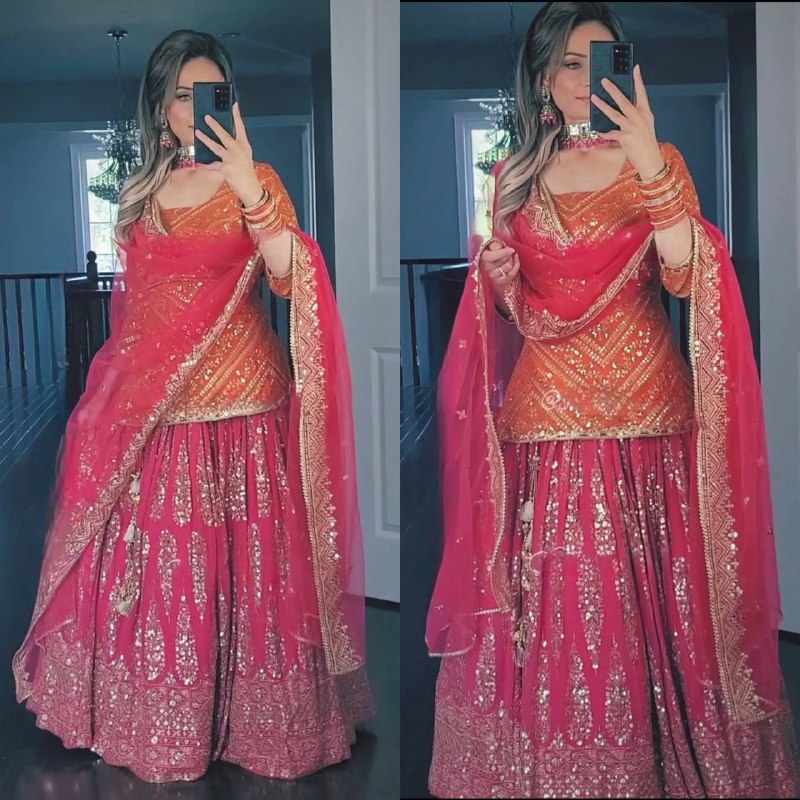 Top Lehenga Heavy butterfly Net With 5mm Sequence Fancy Border Work