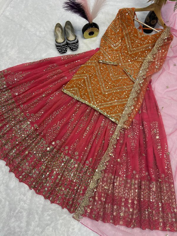 Top Lehenga Heavy butterfly Net With 5mm Sequence Fancy Border Work