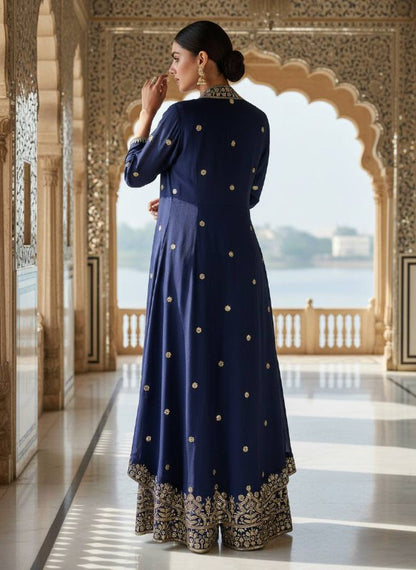 INDOWESTERN PLAZO CHOLI SET