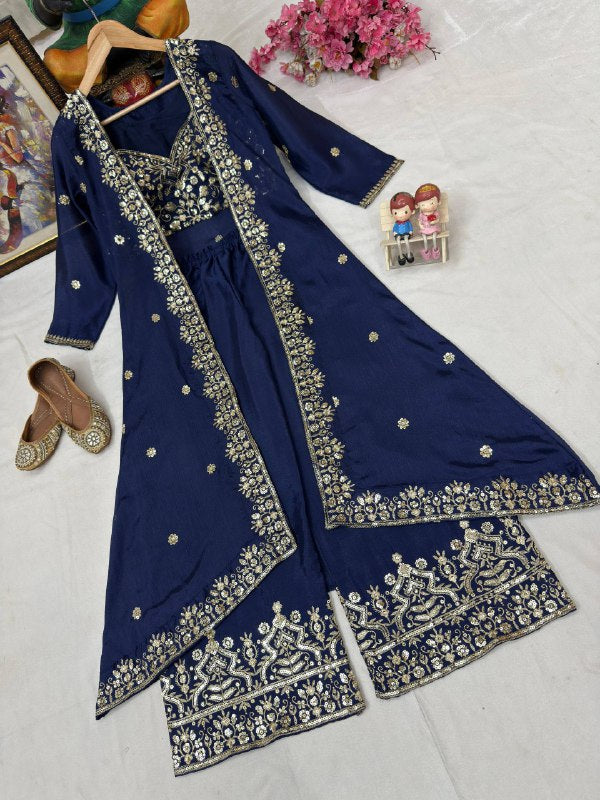 INDOWESTERN PLAZO CHOLI SET