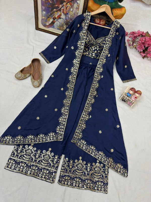 INDOWESTERN PLAZO CHOLI SET