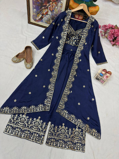 INDOWESTERN PLAZO CHOLI SET